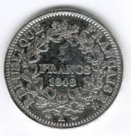 1848 A - 5 FRANCS HERCULE - Argent - J. 5 Franchi