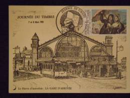 Le Havre D 'Autrefois ; Carte Premier Jour ; Journée Du Timbre ; La Gare D'Arrivée ; Tramway - Gare