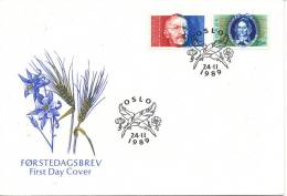 Norway FDC 24-11-1989 Poets Överland & Winsnes Complete With Cachet - FDC