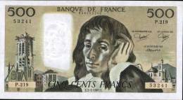 TRES TRES BEAU BILLET DE 500 FRCS PASCAL DATE DU 3.01.1985 - 500 F 1968-1993 ''Pascal''