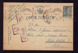 ENTIERS POSTAUX,POSTCARD,VERY RARE METERMARK COMMUNIST PROPAGAND,CENSORED,1942,ROMANIA - Cartas & Documentos