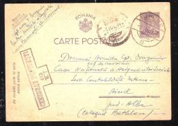 ENTIERS POSTAUX,POSTCARD,VERY RARE METERMARK COMMUNIST PROPAGAND,CENSORED,1942,R OMANIA - Lettres & Documents