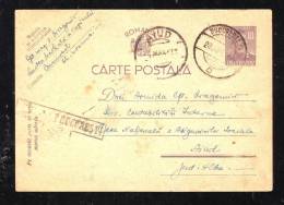 ENTIERS POSTAUX,POSTCARD,CENSORED,1944,ROMANIA - Lettres & Documents