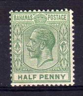 Bahamas - 1912 - ½d Definitive (Yellow Green, Watermark Multiple Crown CA) - MH - 1859-1963 Colonia Britannica