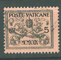 Fra370 Città Del Vaticano, Papa, Pope, Pio XI, Pontificato, Serie Conciliazione, Stemma Papale, 1929, N.1, 5 Cent - Oblitérés