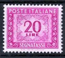 1947-54 Segnatasse Filigrana Ruota Lire 20 Sassone N. 106 Nuovo SENZA GOMMA / New NO GUM - Strafport