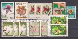 Lot 95    Orchids    14  Different   MNH, Used - Orchideeën