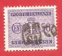 ITALIA LUOGOTENENZA USATO - 1945 - SEGNATASSE - Stemma Senza Fasci, FILIGRANA RUOTA  - Cent. 50  - S. S90 - Taxe