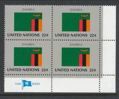 UN New York 1986 Michel 506, Block Of 4, Lable Corner Block, MNH** - Hojas Y Bloques