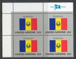 UN New York 1986 Michel 511, Block Of 4, Lable Corner Block, MNH** - Blocks & Sheetlets