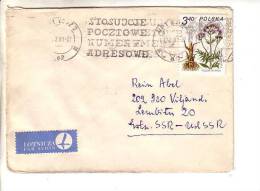 GOOD POLAND Postal Cover To ESTONIA 1981 - Good Stamped: Flora / Flower - Cartas & Documentos