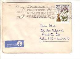 GOOD POLAND Postal Cover To ESTONIA 1981 - Good Stamped: Flora / Flower - Covers & Documents