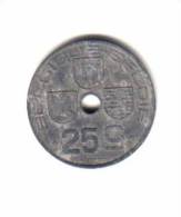BELGIUM    25  CENTIMES  1943  (KM# 132) - 25 Cents