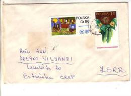 GOOD POLAND Postal Cover To ESTONIA 1980 - Good Stamped: Art ; Cucumber - Cartas & Documentos