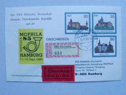 DDR Ganzsache 2977/9 Ganzsache Stationary Used Oo Echt Gelaufen Per Einschreiben REKO, Burgen - Umschläge - Gebraucht