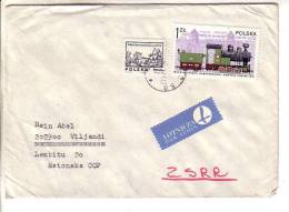 GOOD POLAND Postal Cover To ESTONIA 1979 - Good Stamped: Train - Briefe U. Dokumente