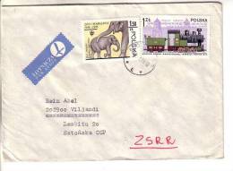 GOOD POLAND Postal Cover To ESTONIA 1979 - Good Stamped: Train ; Elephants / Zoo - Cartas & Documentos