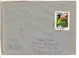 GOOD POLAND Postal Cover To ESTONIA 1978 - Good Stamped: Soccer - Covers & Documents