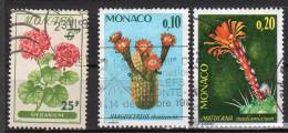 Lot De 3 Timbres - Oblitéré - Fleurs -Monaco - Lots & Serien