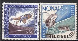 Lot De 2 Timbres - Oblitéré -sports  -Monaco - Collections, Lots & Séries