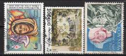 Lot De 3 Timbres - Oblitéré -divers  -Monaco - Collections, Lots & Series