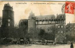CPA 35 CHATEAUGIRON CHATEAU 1911 Animée Carrioles  Carte Rare - Châteaugiron