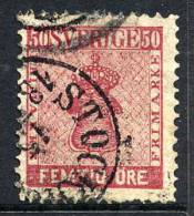 SWEDEN 1860 50 öre Carmine, Fine Used..    Michel 12a - Used Stamps