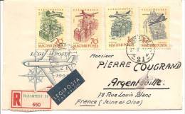 Poste Aerienne Lettre Recommandée Pour La France - Cachet De Budapest Du 18/02/1959 (lot 2) - Briefe U. Dokumente