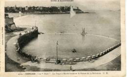 CPA 35 DINARD LE  POOL LA PLAGE A MAREE HAUTE ET LA POINTE DE LA MALOUINE 1933 - Dinard