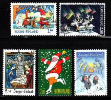 Finland Used Christmas Scott #874, 1024, 904, 979, 948 - Used Stamps