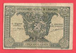 50 Cents, Vert, NAM HAO? Gouvernement Général - Pli Central    (J616) - Indochina