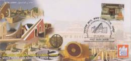 Observatory, Jantar Mantar, Astronomy, Special Cover, India - Brieven En Documenten