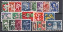 Switzerland 5 Complete Series Flora,folk Costume Pro Juventute MH * - Unused Stamps