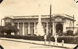 Railroad Station Panama City Old Real Photo Postcard - Panamá