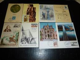 LOT DE 8 CARTES MAXIMUM - CHARLES III, ZADKINE, LE GRAND PONT DE BORDEAUX, JOURNEE DU TIMBRE - Lots & Serien