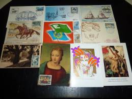 LOT DE 10 CARTES MAXIMUM - JOURNEE DU TIMBRE, NATIONS UNIES, U.N.E.S.C.O.EUROPA - Lots & Serien