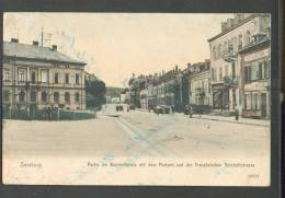 GERMANY  SAARBURG  BAHNHOFSPLATZ  POSTAMT DENTIST  RESTAURANT  STREET VIEW   , OLD  POSTCARD - Saarburg