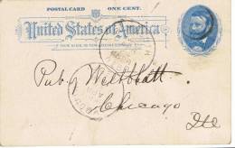 L-US-54 - ETATS-UNIS Entier Postal DE Plymouth POUR CHICAGO 1898 - ...-1900