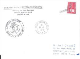 9260  MARION DUFRESNE Au CROZET - 14-1-76 - Covers & Documents