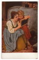 ILLUSTRATORS H. KAULBACH CHILDREN "THE FIRST LESSON" Nr. 113 OLD POSTCARD - Kaulbach, Hermann