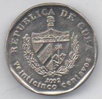 CUBA 25 CENTAVOS 2002 - Cuba