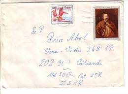 GOOD POLAND Postal Cover To ESTONIA 1988 - Good Stamped: Art ; Sport - Briefe U. Dokumente