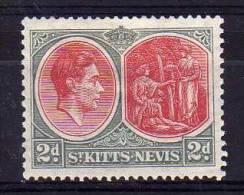 St Kitts Nevis - 1938 - 2d Definitive (Perf 13 X 12 Ordinary Paper) - MH - St.Christopher-Nevis & Anguilla (...-1980)