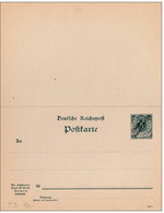 SÜDWESTAFRIKA - 1897 - CARTE ENTIER POSTAL Avec REPONSE PAYEE NEUVE - MICHELNr. P3 - COTE = 35 EUROS - Sud-Ouest Africain Allemand