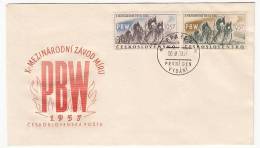 CZECHOSLOVAKIA - FDC, Year 1957. PBW. Zavod Miru, Bicycling. Commemorative Seal - Covers & Documents