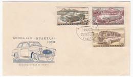 CZECHOSLOVAKIA - Year 1958. Car Škoda 440 - Spartak. Commemorative Seal. FDC - Brieven En Documenten