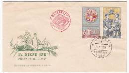 CZECHOSLOVAKIA - Year 1959. Ostrava, IV. SJEZD JZD, Commemorative Seal. FDC - Cartas & Documentos