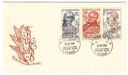 CZECHOSLOVAKIA - Year 1959, Deserving People In The Culture, Commemorative Seal. FDC - Briefe U. Dokumente