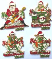 Pins SUPERBE LOT DE 4 ANCIENS PIN'S HARD ROCK CAFE CHRISTMAS 2001 - Noël