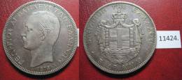 Grecia 5 Dracmas De Plata 1876 A - Autres – Europe